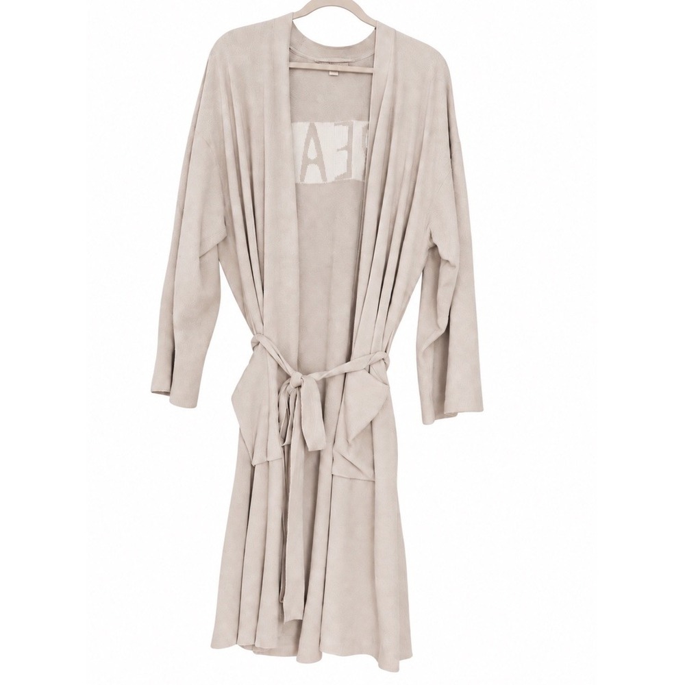 Barefoot Dreams CozyChic Ultra Lite Belted Long Dream Robe Beige Size 1X Soft